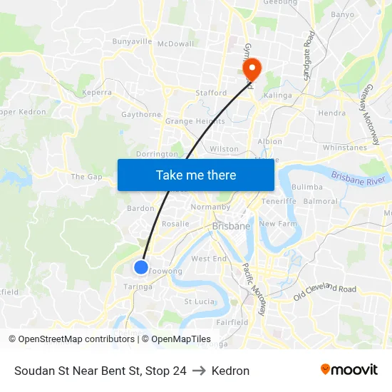 Soudan St Near Bent St, Stop 24 to Kedron map