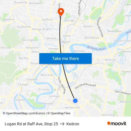 Logan Rd at Raff Ave, Stop 25 to Kedron map