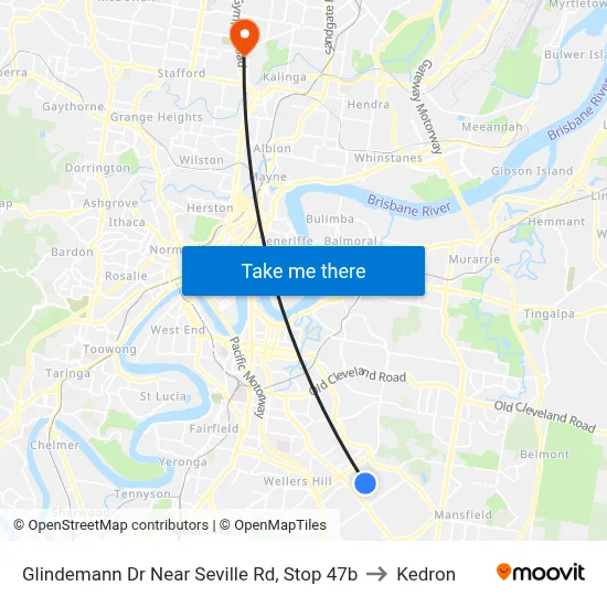 Glindemann Dr Near Seville Rd, Stop 47b to Kedron map
