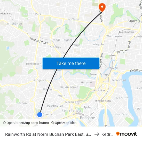 Rainworth Rd at Norm Buchan Park East, Stop 12 to Kedron map