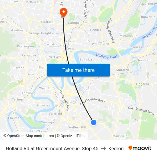 Holland Rd at Greenmount Avenue, Stop 45 to Kedron map