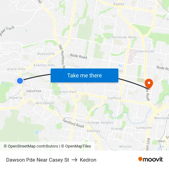 Dawson Pde Near Casey St to Kedron map