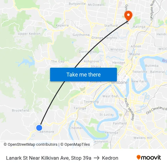 Lanark St Near Kilkivan Ave, Stop 39a to Kedron map