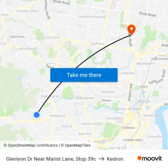 Glenlyon Dr Near Marist Lane, Stop 39c to Kedron map