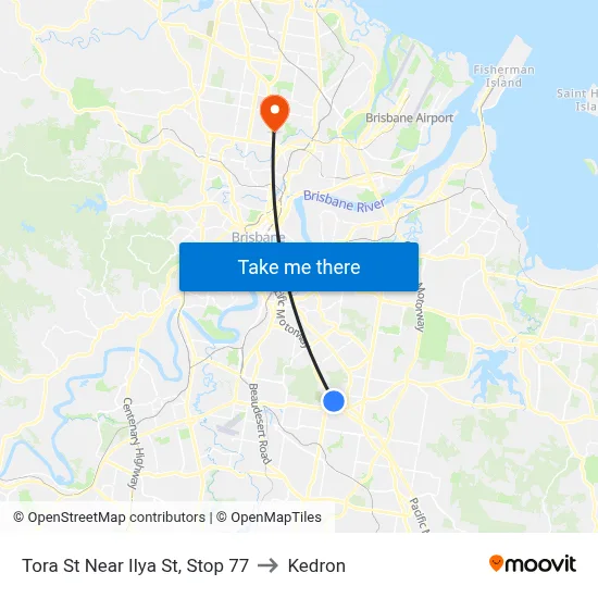 Tora St Near Ilya St, Stop 77 to Kedron map