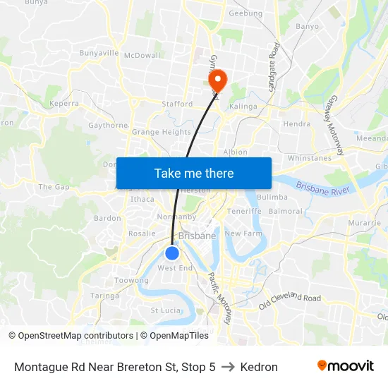 Montague Rd Near Brereton St, Stop 5 to Kedron map