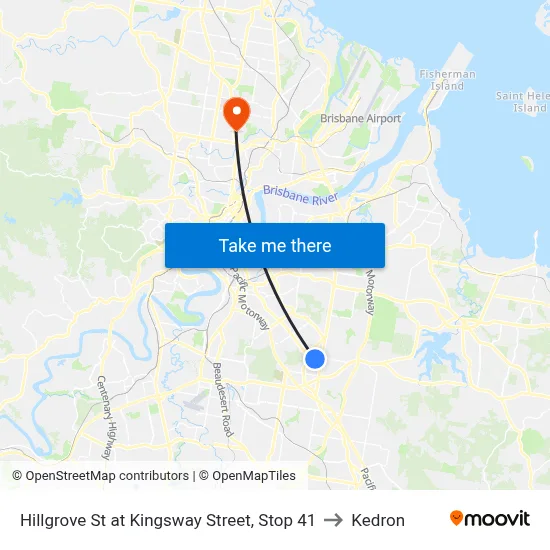 Hillgrove St at Kingsway Street, Stop 41 to Kedron map
