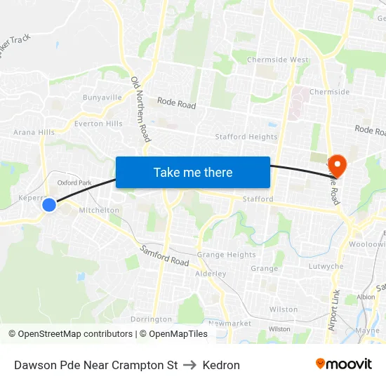 Dawson Pde Near Crampton St to Kedron map