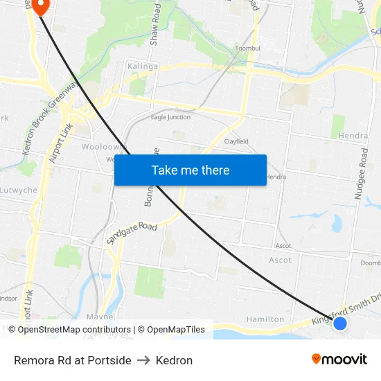 Remora Rd at Portside to Kedron map