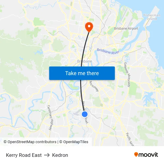 Kerry Road East to Kedron map