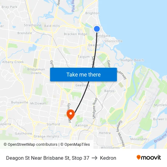 Deagon St Near Brisbane St, Stop 37 to Kedron map