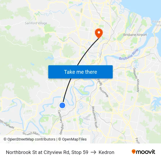 Northbrook St at Cityview Rd, Stop 59 to Kedron map