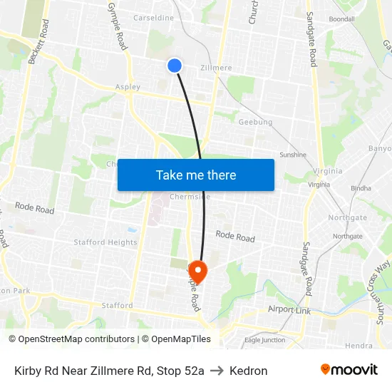 Kirby Rd Near Zillmere Rd, Stop 52a to Kedron map