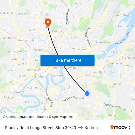 Stanley Rd at Lunga Street, Stop 39/40 to Kedron map