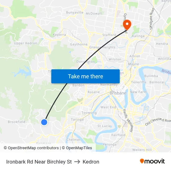 Ironbark Rd Near Birchley St to Kedron map