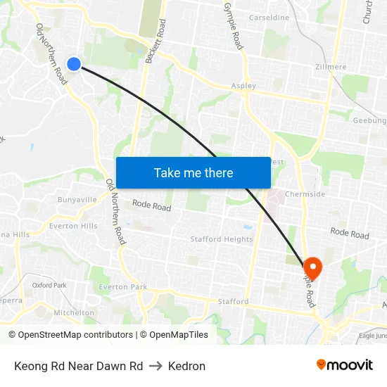 Keong Rd Near Dawn Rd to Kedron map