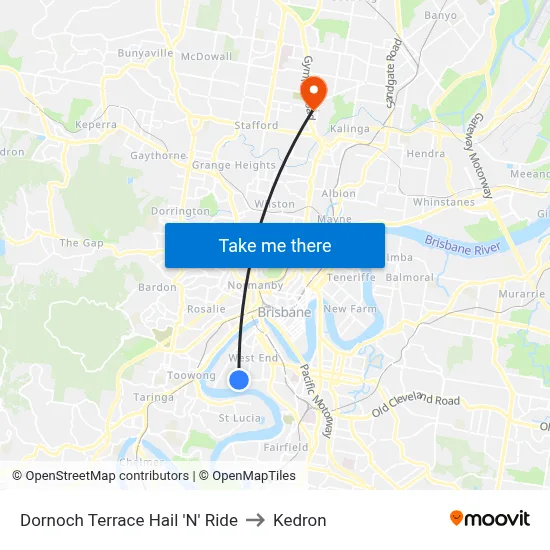 Dornoch Terrace Hail 'N' Ride to Kedron map