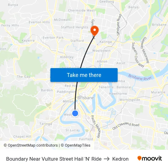 Boundary Near Vulture Street Hail 'N' Ride to Kedron map