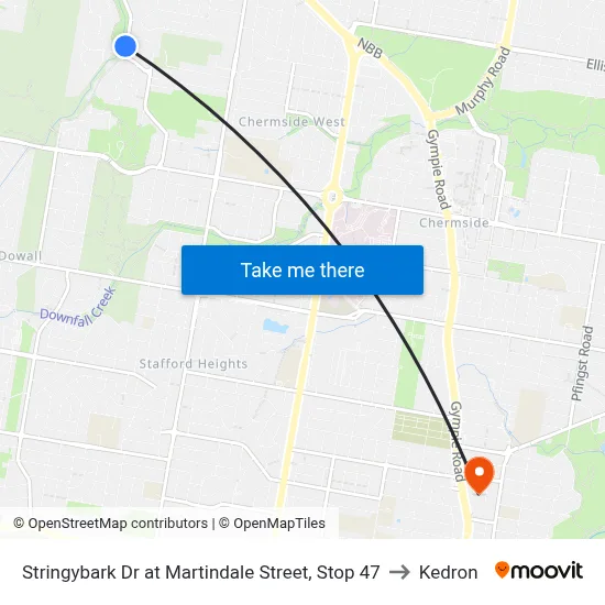 Stringybark Dr at Martindale Street, Stop 47 to Kedron map