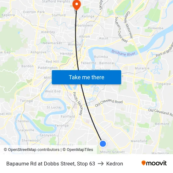 Bapaume Rd at Dobbs Street, Stop 63 to Kedron map