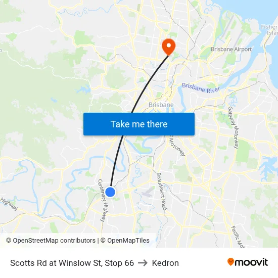 Scotts Rd at Winslow St, Stop 66 to Kedron map