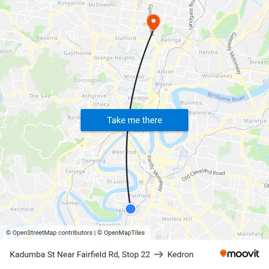 Kadumba St Near Fairfield Rd, Stop 22 to Kedron map