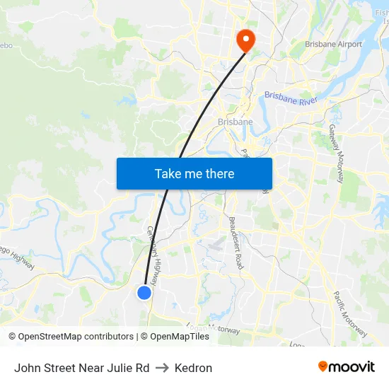 John Street Near Julie Rd to Kedron map