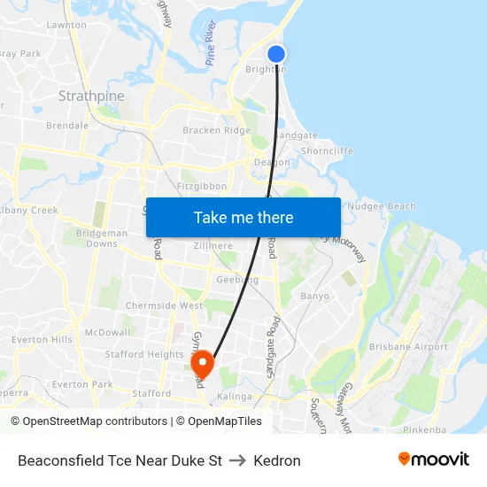 Beaconsfield Tce Near Duke St to Kedron map