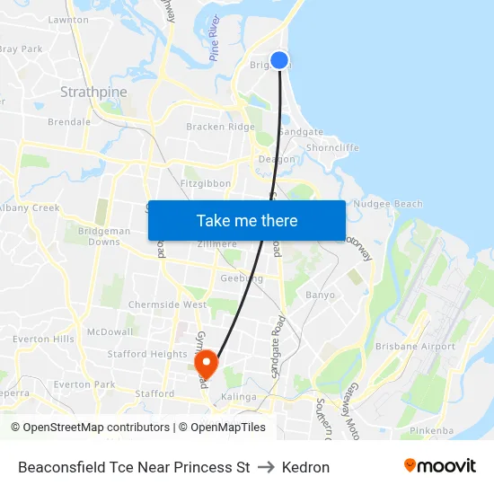 Beaconsfield Tce Near Princess St to Kedron map