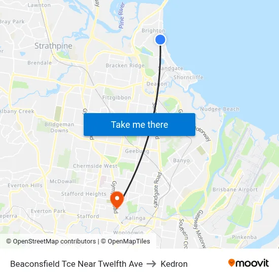 Beaconsfield Tce Near Twelfth Ave to Kedron map