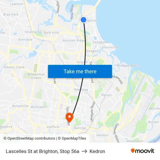 Lascelles St at Brighton, Stop 56a to Kedron map