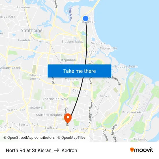 North Rd at St Kieran to Kedron map