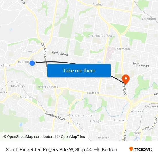 South Pine Rd at Rogers Pde W, Stop 44 to Kedron map