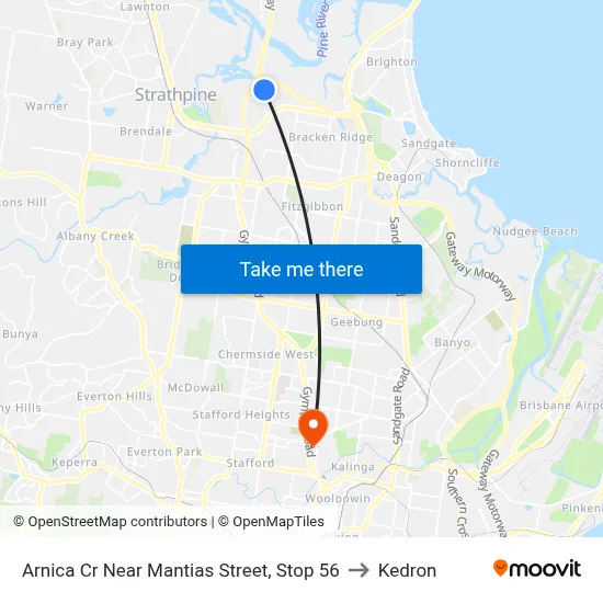 Arnica Cr Near Mantias Street, Stop 56 to Kedron map