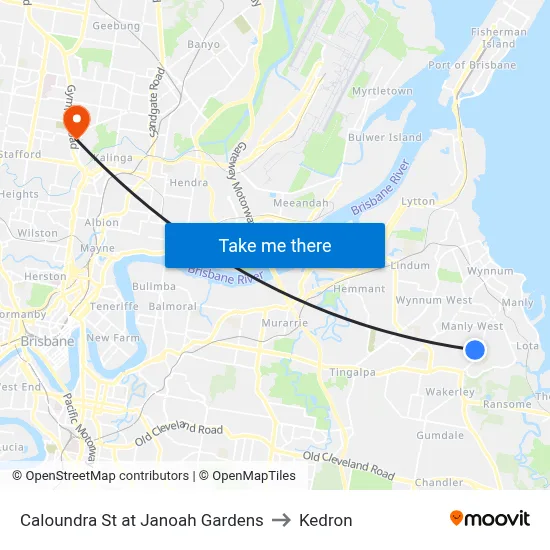 Caloundra St at Janoah Gardens to Kedron map