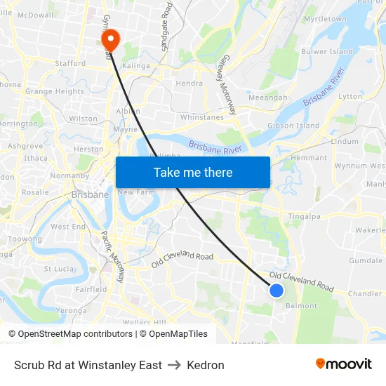 Scrub Rd at Winstanley East to Kedron map
