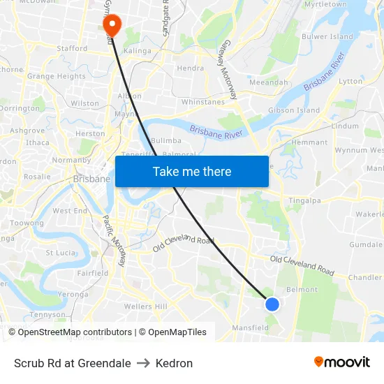 Scrub Rd at Greendale to Kedron map