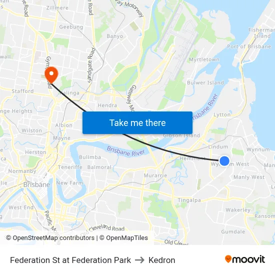 Federation St at Federation Park to Kedron map