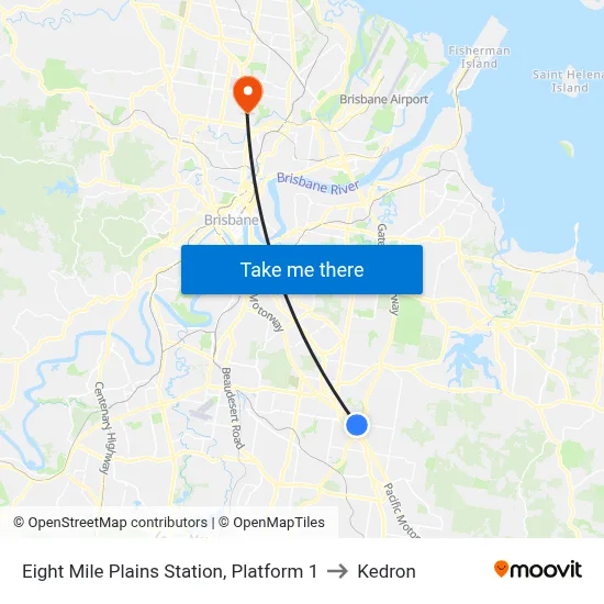 Eight Mile Plains Station, Platform 1 to Kedron map