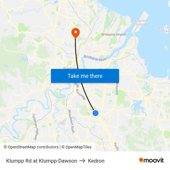 Klumpp Rd at Klumpp-Dawson to Kedron map
