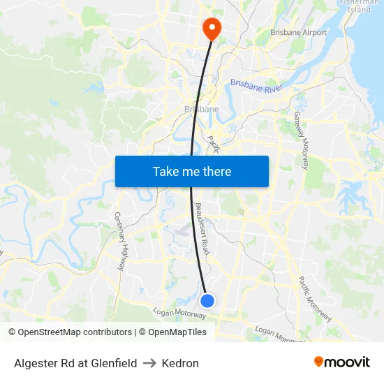 Algester Rd at Glenfield to Kedron map