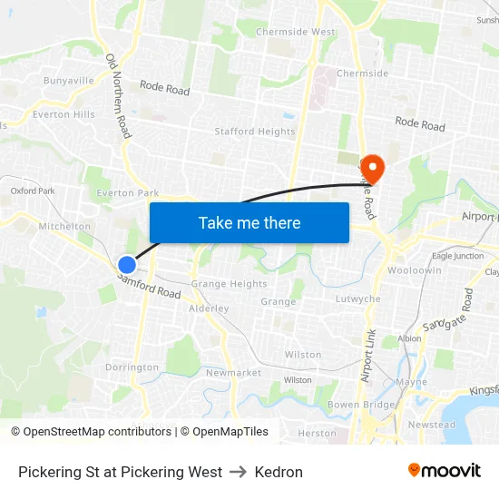 Pickering St at Pickering West to Kedron map