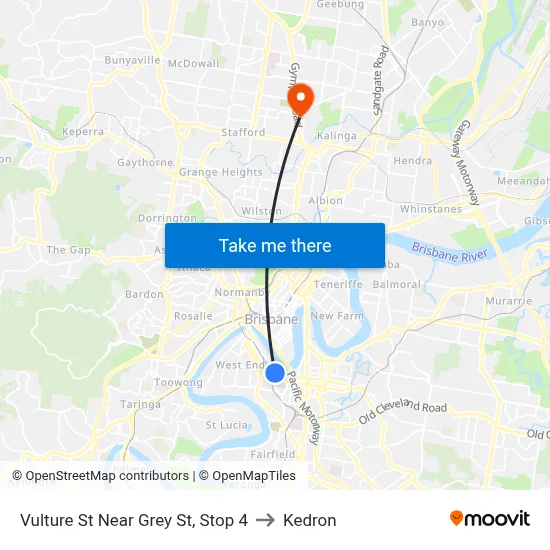 Vulture St Near Grey St, Stop 4 to Kedron map