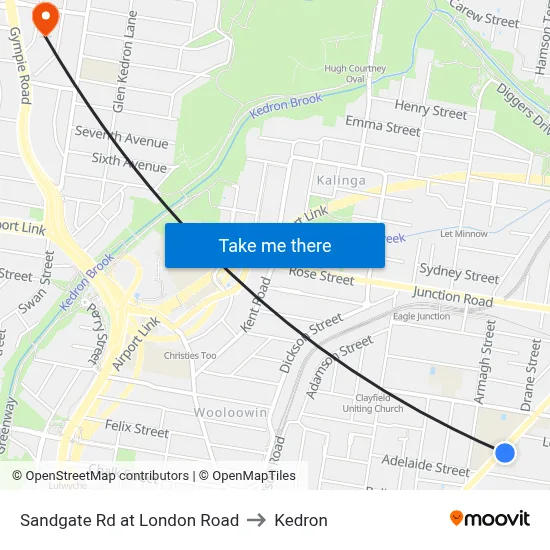 Sandgate Rd at London Road to Kedron map