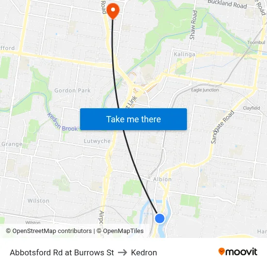Abbotsford Rd at Burrows St to Kedron map