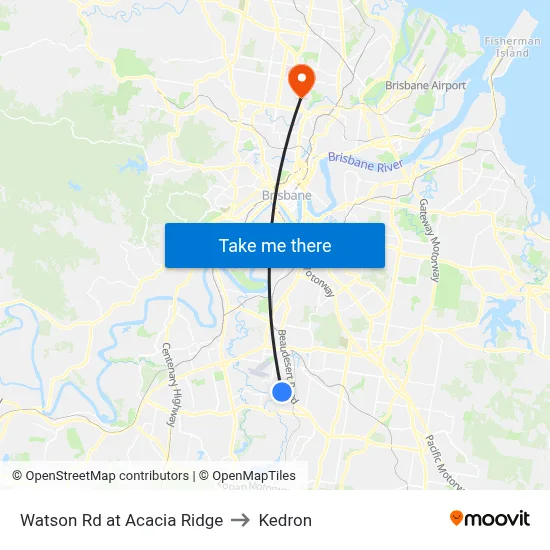Watson Rd at Acacia Ridge to Kedron map