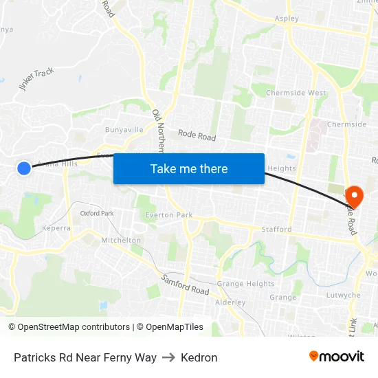 Patricks Rd Near Ferny Way to Kedron map