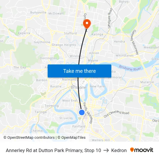 Annerley Rd at Dutton Park Primary, Stop 10 to Kedron map