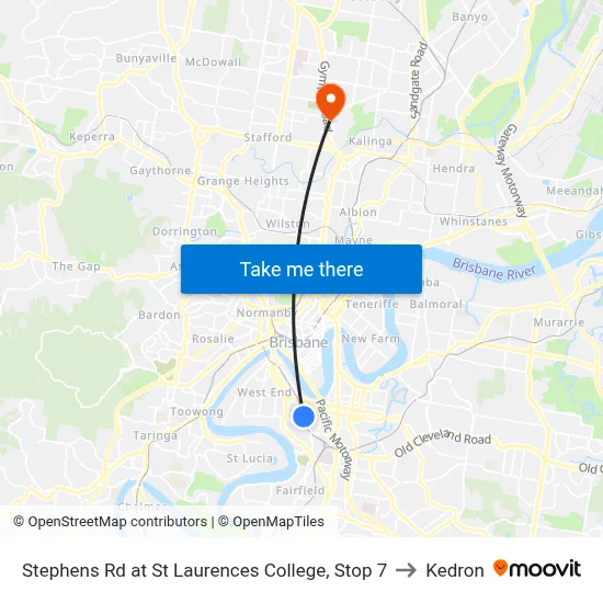 Stephens Rd at St Laurences College, Stop 7 to Kedron map