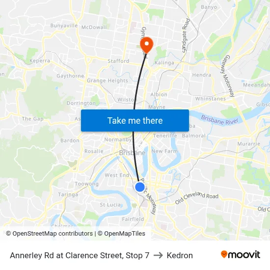 Annerley Rd at Clarence Street, Stop 7 to Kedron map